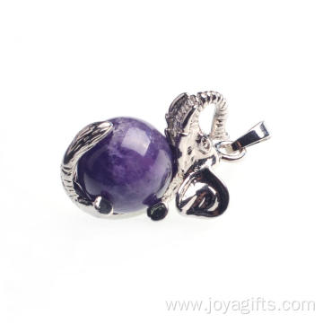 Amethyst Healing Reiki Elephant Pendant Fit Necklace